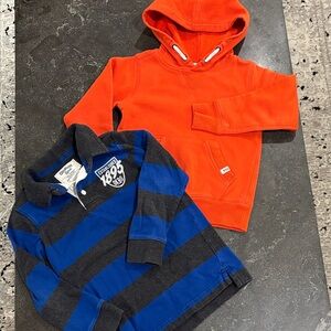 OshKosh B'gosh 1895 Long-Sleeve Sz 5 Polo Shirt and Orange DSG Hoodie Sz XXS